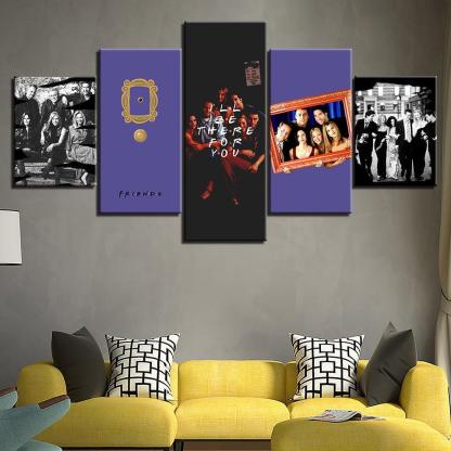 Friends 5 Piece HD Multi Panel Canvas Wall Art Frame-Original Frame