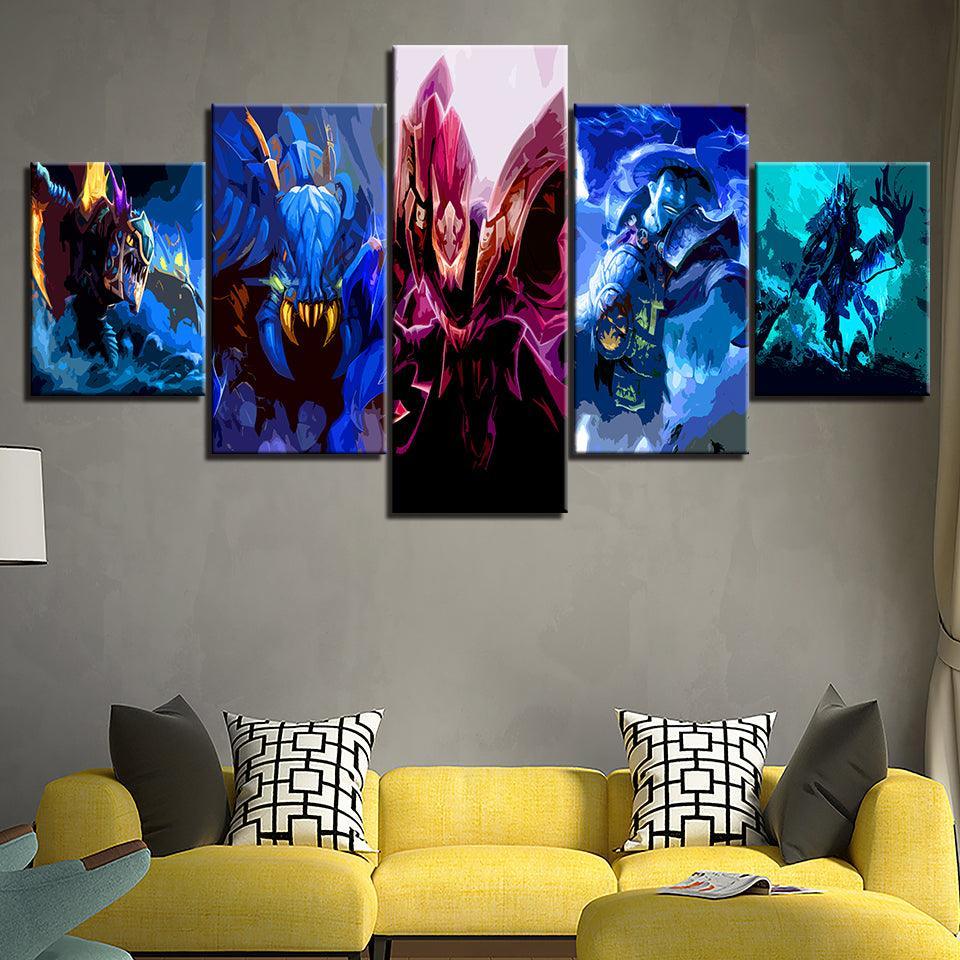 The Creature Team Cartoon 5 Piece HD Multi Panel Canvas Wall Art Frame-Original Frame
