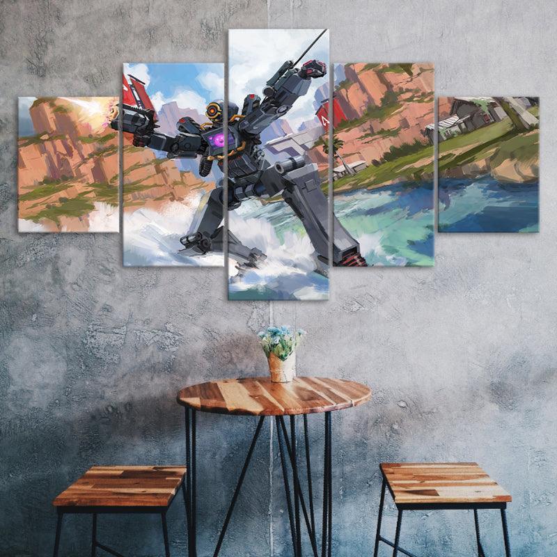 Apex Legends - 5 Piece Colorful HD Multi Panel Canvas Wall Art Frame-Original Frame