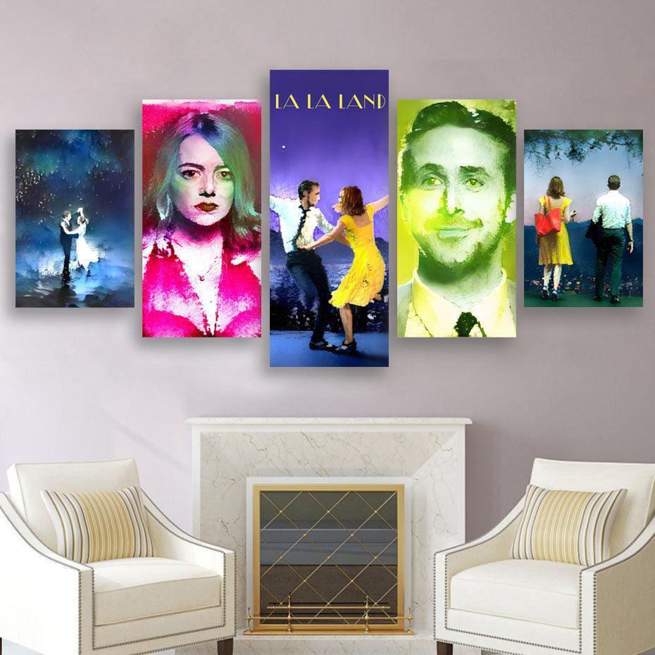 La La Land 5 Piece HD Multi Panel Canvas Wall Art Frame-Original Frame