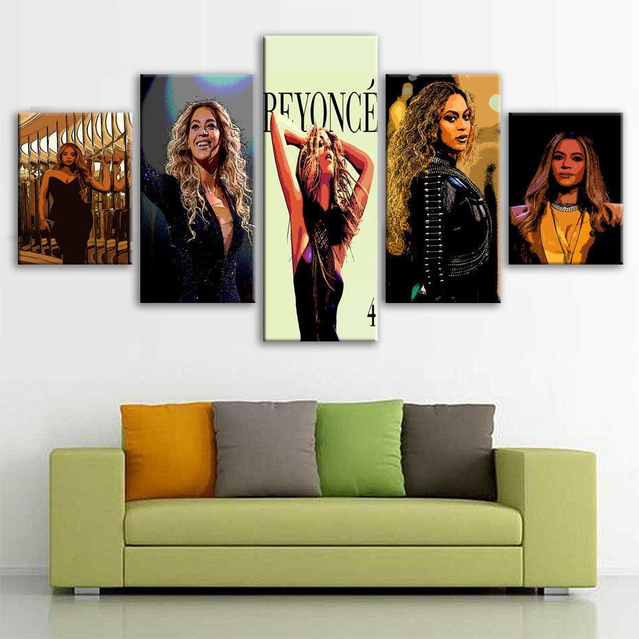 Beyonce 5 Piece HD Multi Panel Canvas Wall Art Frame-Original Frame