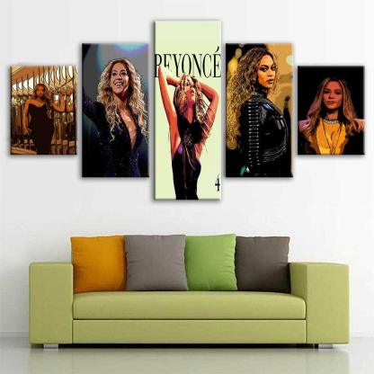 Beyonce 5 Piece HD Multi Panel Canvas Wall Art Frame-Original Frame