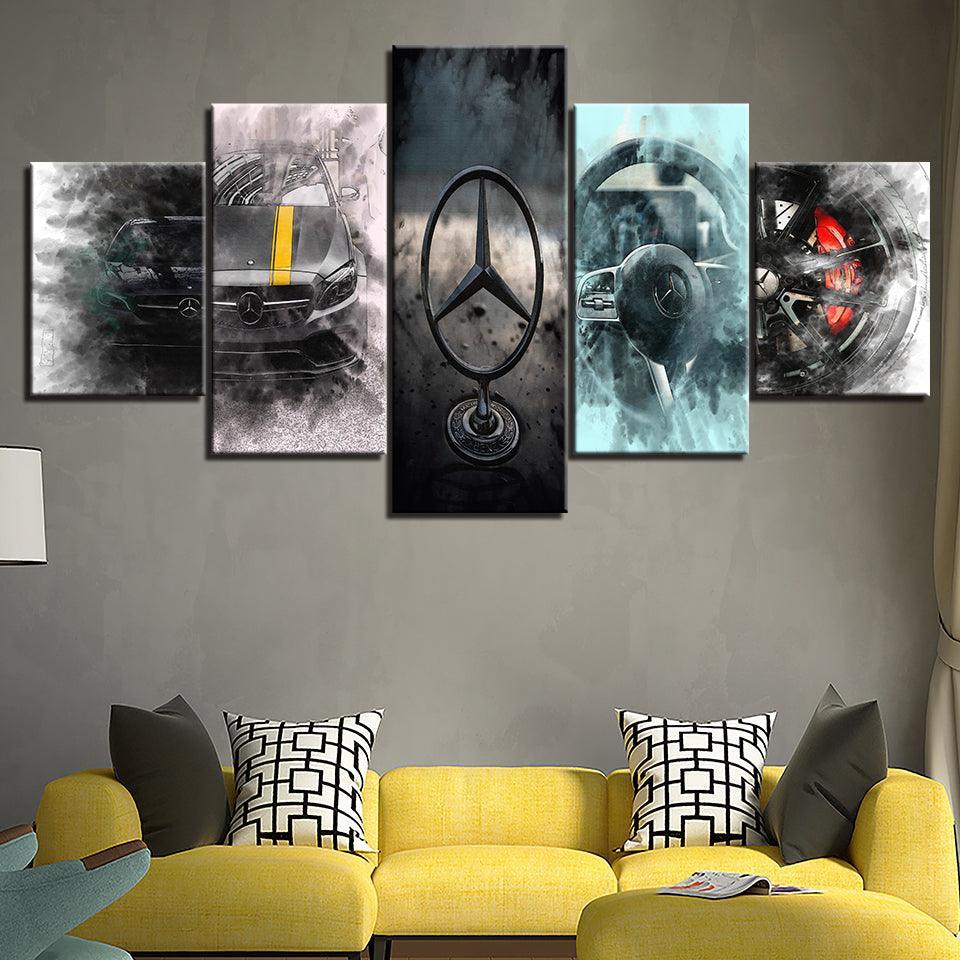 The Smokey Fancy Car Collection 5 Piece HD Multi Panel Canvas Wall Art Frame-Original Frame