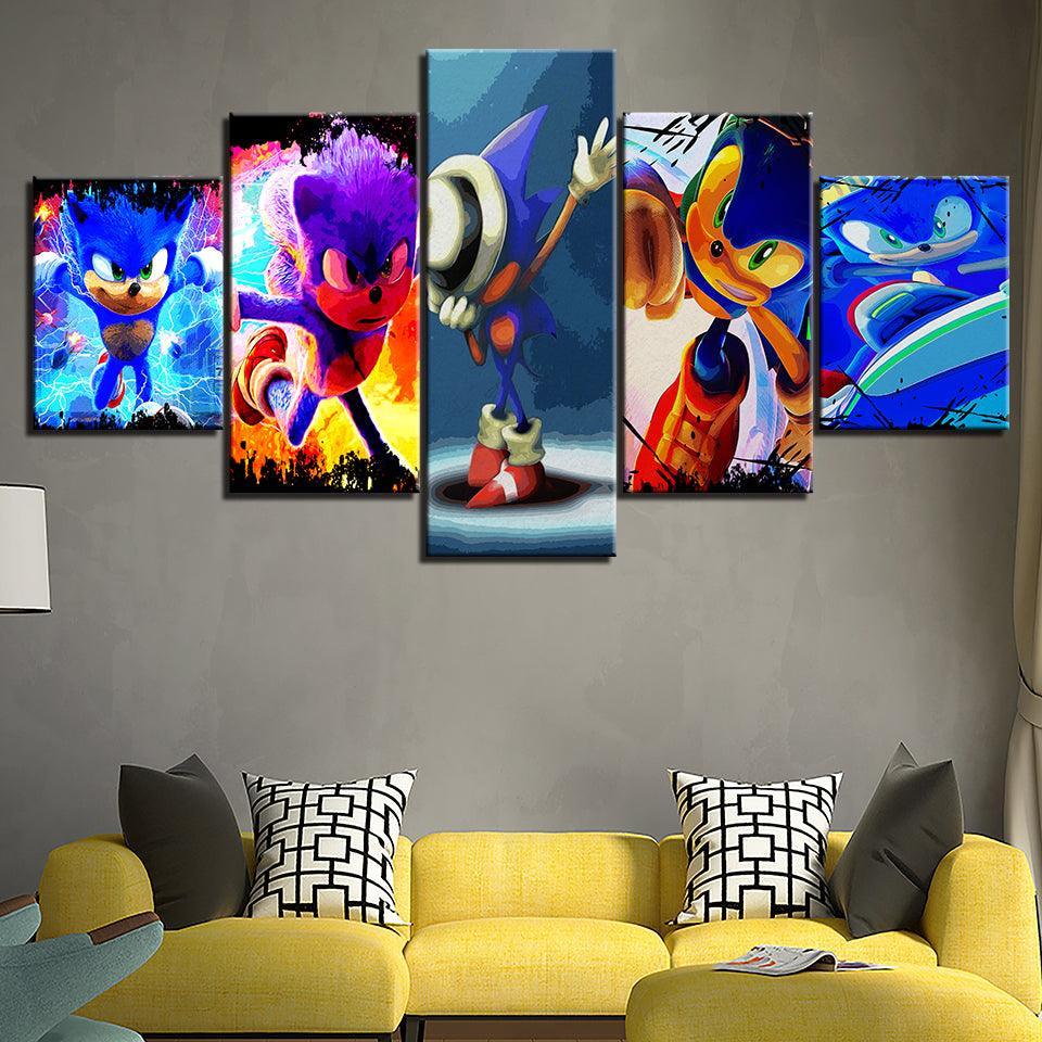 The Sonic Extreme Collection 5 Piece HD Multi Panel Canvas Wall Art Frame-Original Frame
