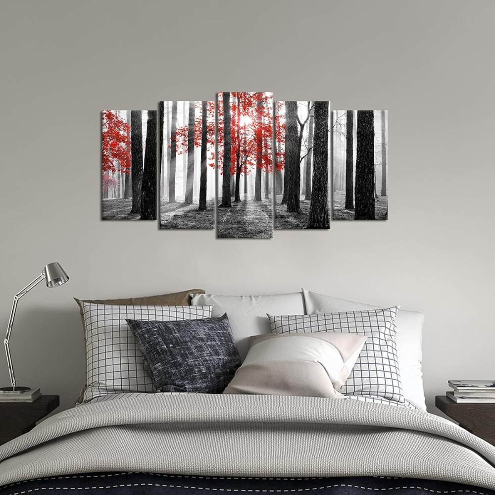 Sunset Horizon Canvas Artwork Five Panel Decor