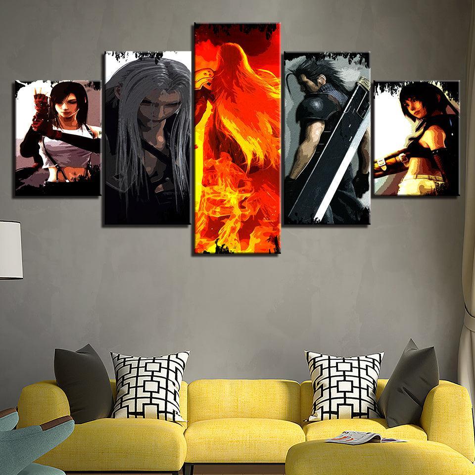 The Fierce Team Collection 5 Piece HD Multi Panel Canvas Wall Art Frame-Original Frame