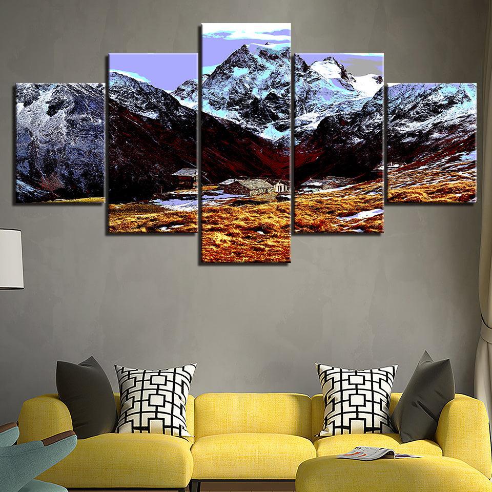 The Rocky Mountains Collection 5 Piece HD Multi Panel Canvas Wall Art Framee-Original Frame