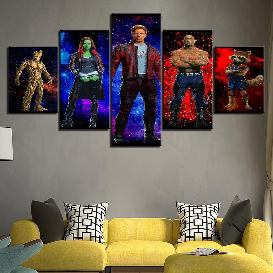 The Guardians Of The Galaxy Collection 5 Piece HD Multi Panel Canvas Wall Art Frame-Original Frame