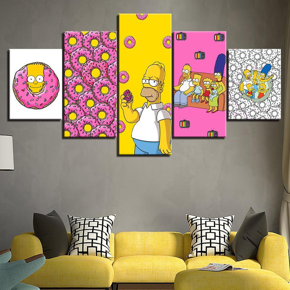 The Simpsons 5 Piece HD Multi Panel Canvas Wall Art Frame-Original Frame