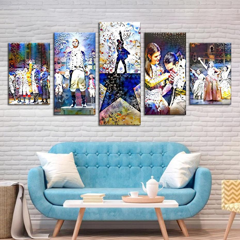 Hamilton 5 Piece HD Multi Panel Canvas Wall Art Frame-Original Frame