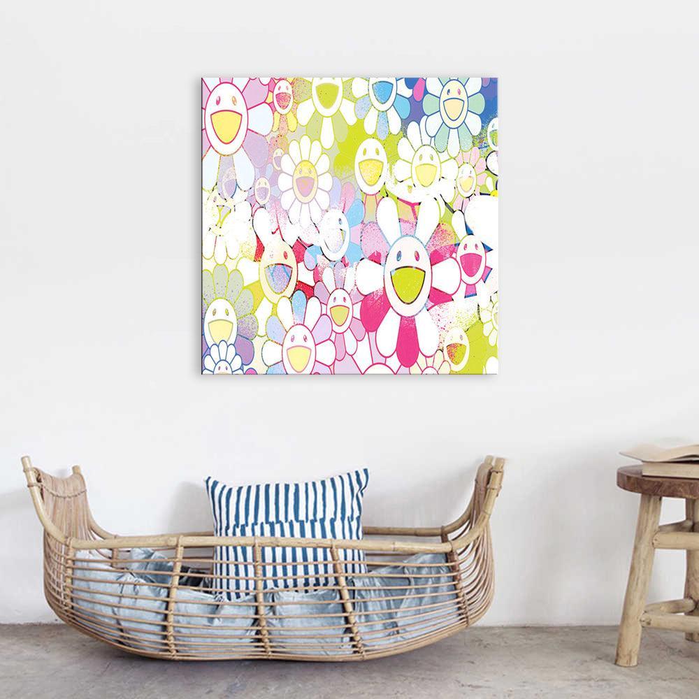 Abstract Flowers 1 Piece HD Multi Panel Canvas Wall Art Frame-Original Frame