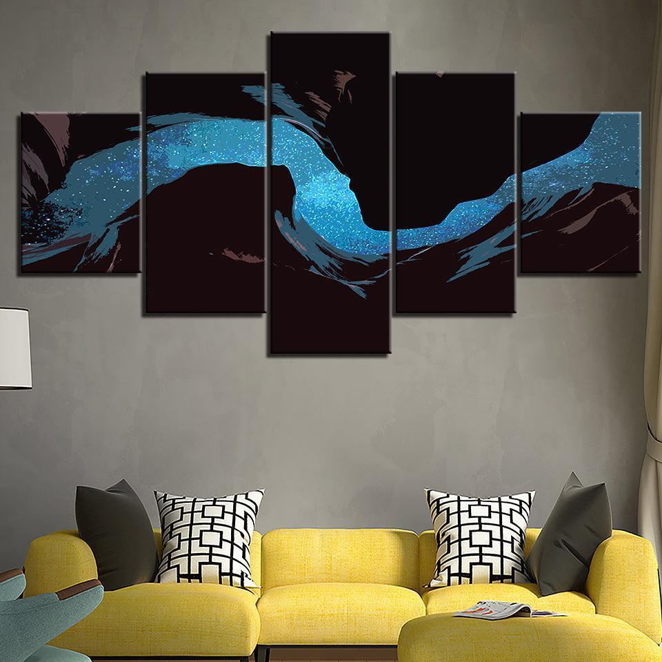 The Abstract River Collection 5 Piece HD Multi Panel Canvas Wall Art Frame-Original Frame