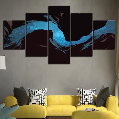 The Abstract River Collection 5 Piece HD Multi Panel Canvas Wall Art Frame-Original Frame