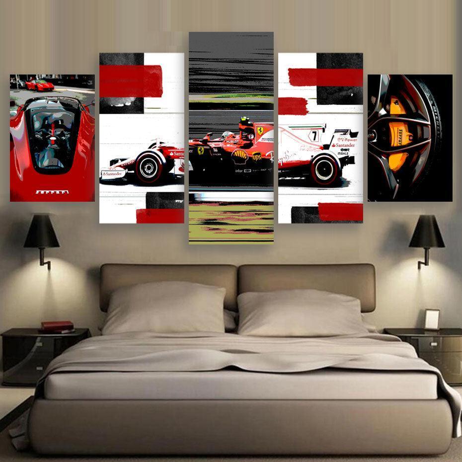Cool Ferrari 5 Piece HD Multi Panel Canvas Wall Art Frame-Original Frame