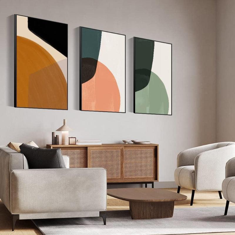 3 Pieces Minimalist Geometric Wall Art-Original Frame