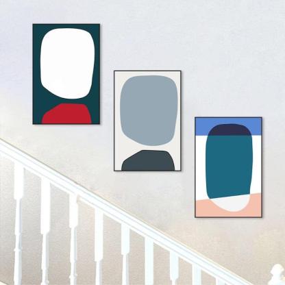 3 Pieces Minimalist Geometric Wall Art-Original Frame