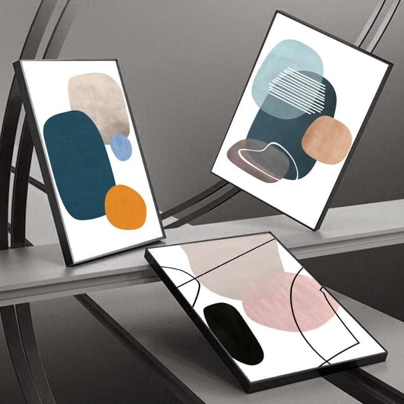 3 Pieces Minimalist Geometric Wall Art-Original Frame