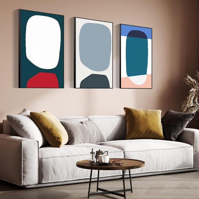 3 Pieces Minimalist Geometric Wall Art-Original Frame
