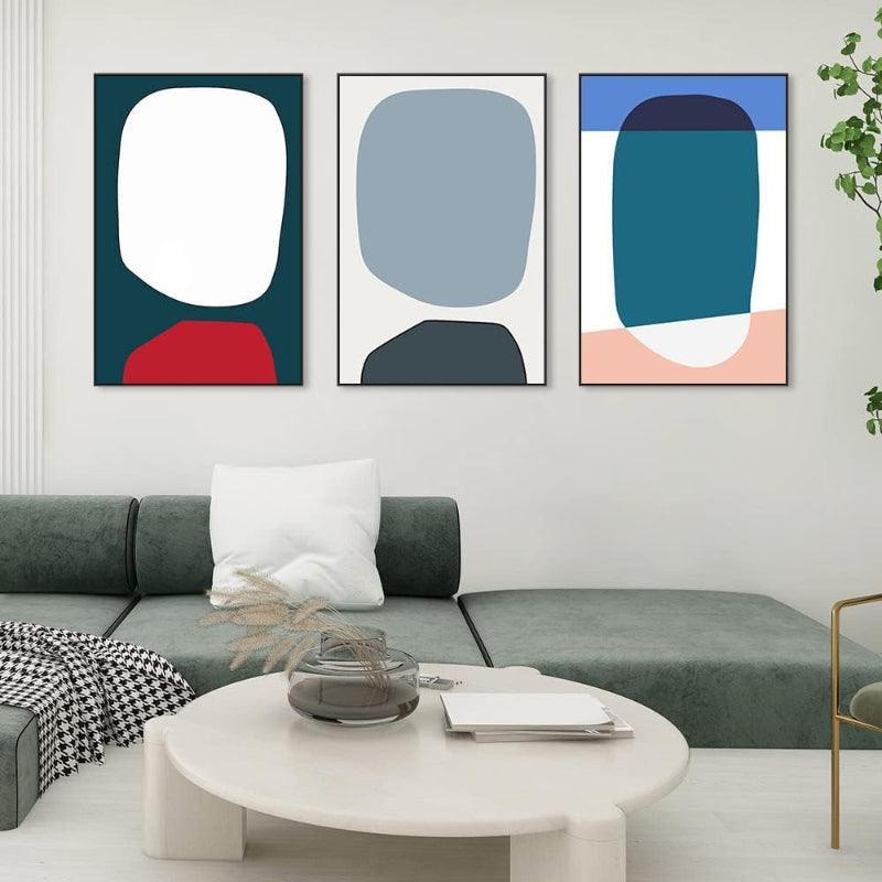 3 Pieces Minimalist Geometric Wall Art-Original Frame