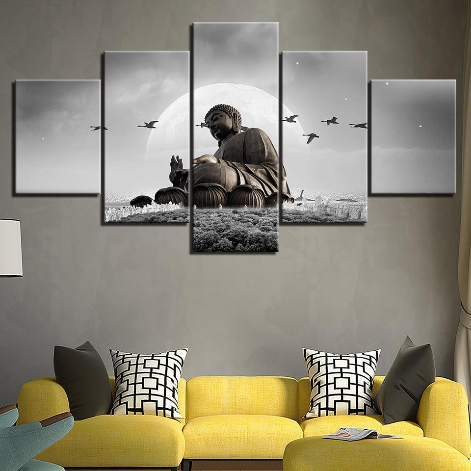 Serene Contemplation Multi-Panel Wall Art-Original Frame