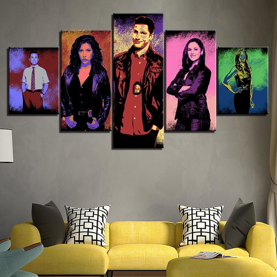 Brooklyn Nine-nine 5 Piece HD Multi Panel Canvas Wall Art Frame-Original Frame