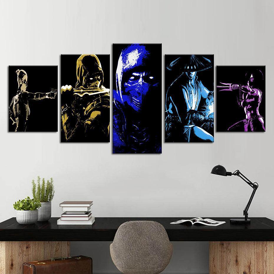 Mortal Kombat 5 Piece HD Multi Panel Canvas Wall Art Frame-Original Frame