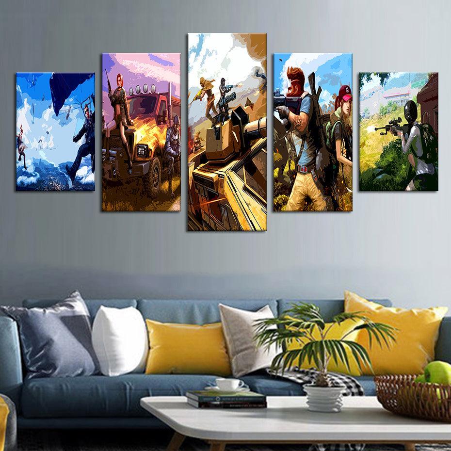 Rules Of Survival 5 Piece HD Multi Panel Canvas Wall Art Frame-Original Frame