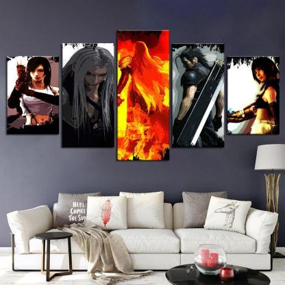 Final Fantasy 5 Piece HD Multi Panel Canvas Wall Art Frame-Original Frame