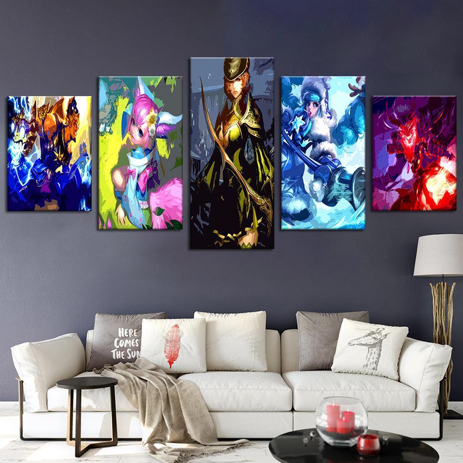 Mobile Legends 5 Piece HD Multi Panel Canvas Wall Art Frame-Original Frame