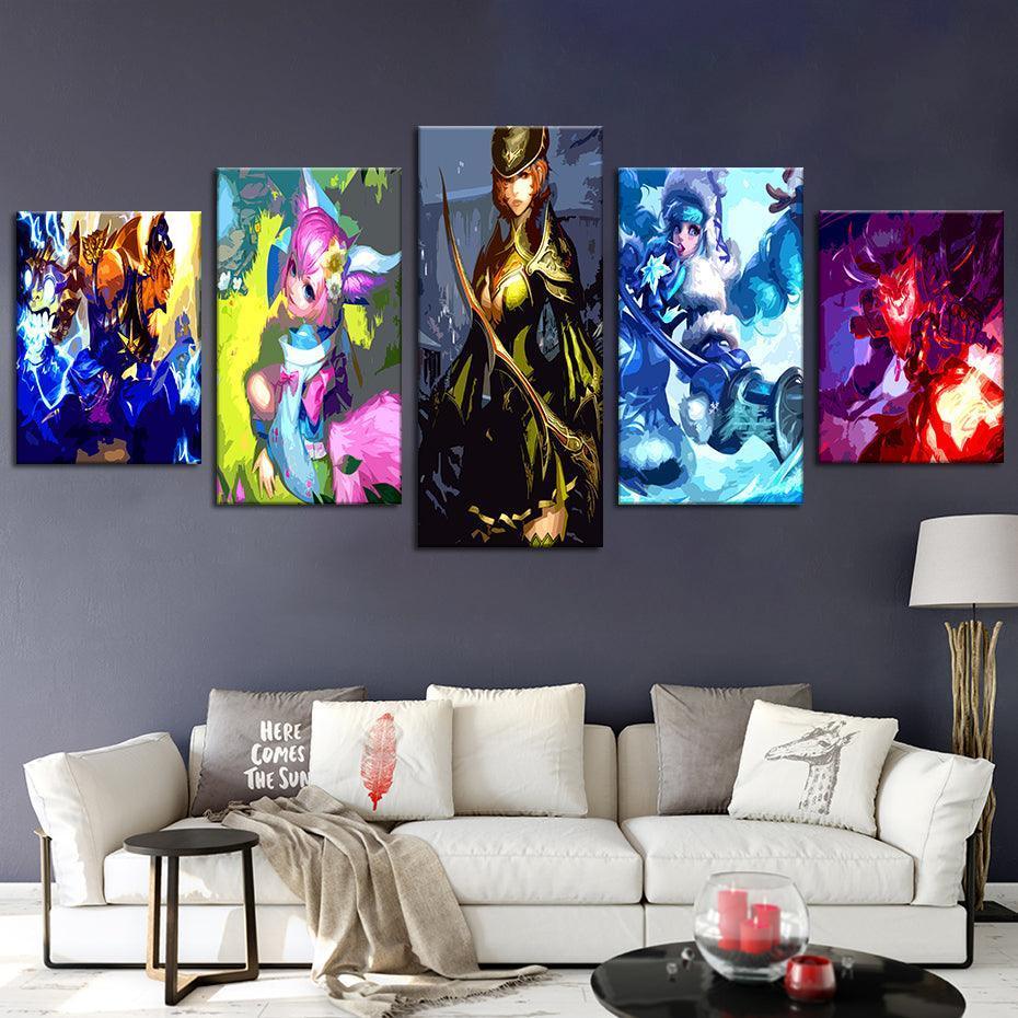 Mobile Legends 5 Piece HD Multi Panel Canvas Wall Art Frame-Original Frame