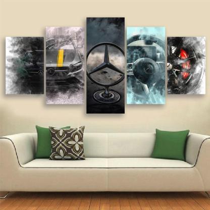 Automotive Elegance Five-Panel Art Set-Original Frame