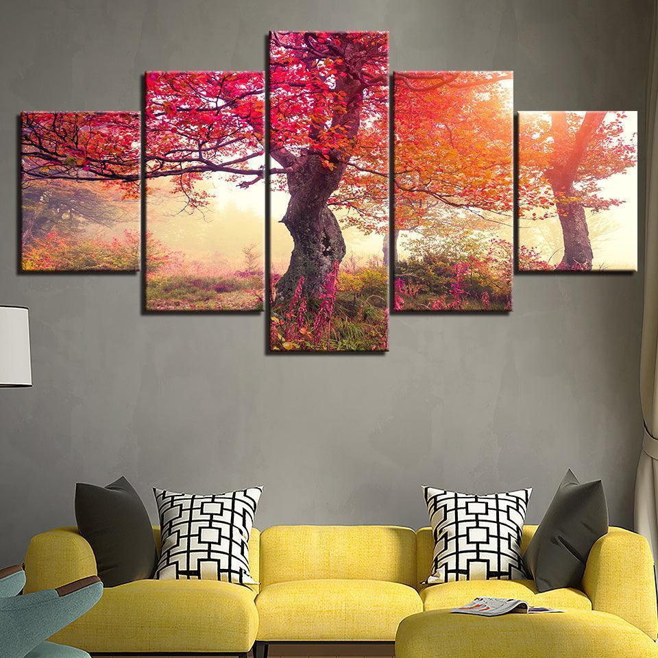 Autumn Season HD Multi Panel Canvas Wall Art-Original Frame