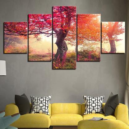 Autumn Season HD Multi Panel Canvas Wall Art-Original Frame