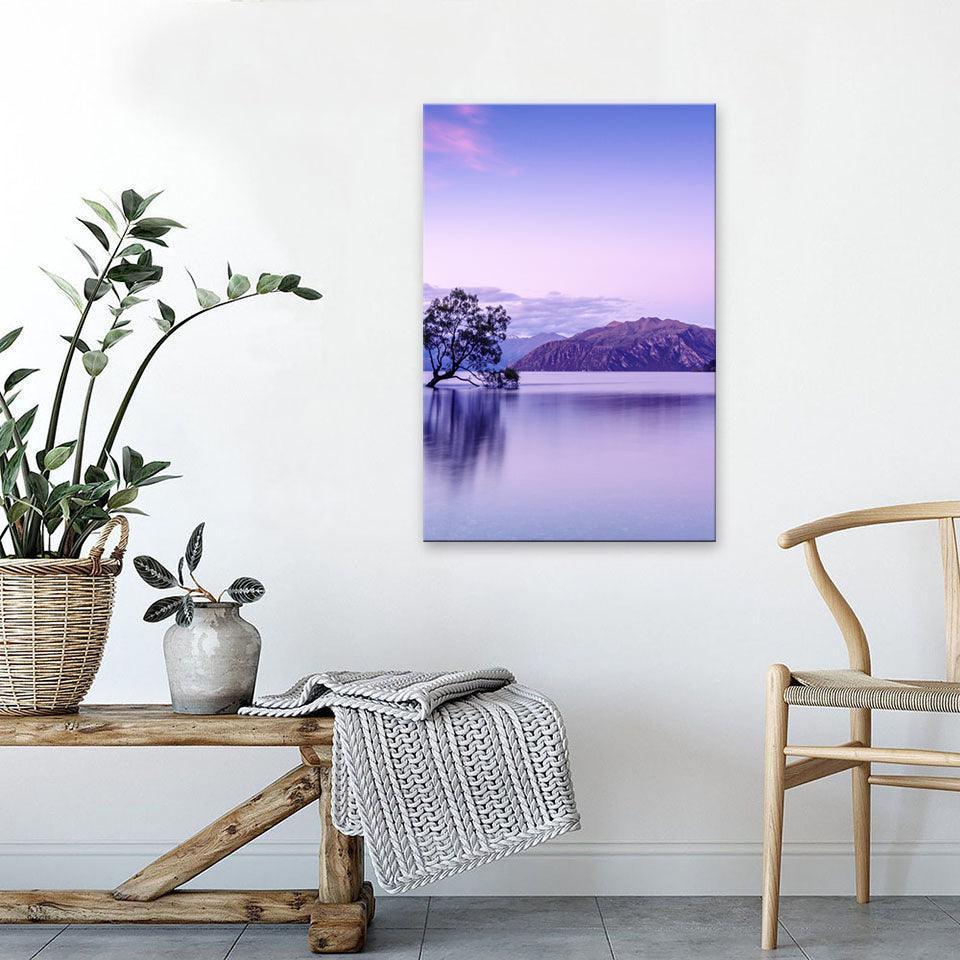 The Purple Mountains 1 Piece HD Multi Panel Canvas Wall Art Frame-Original Frame