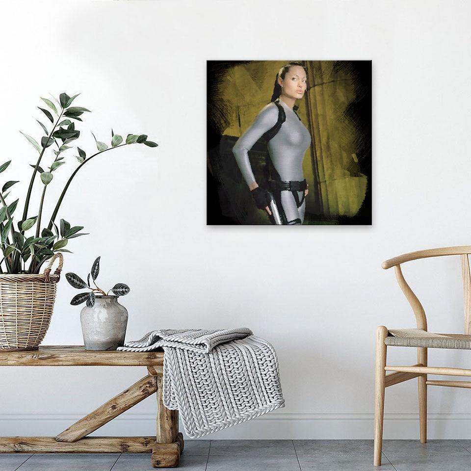 Angelina Jolie 1 Piece HD Multi Panel Canvas Wall Art-Original Frame