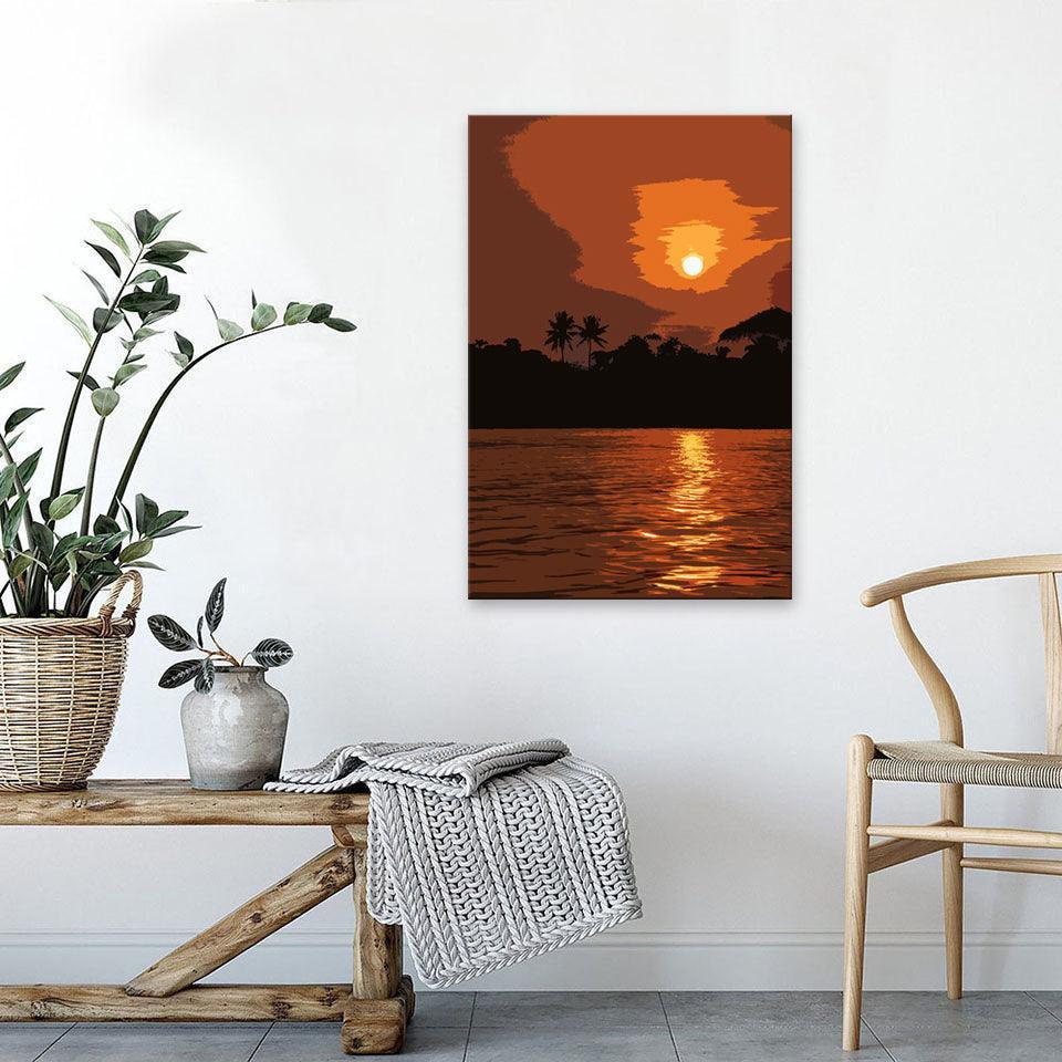 The Brown Sunrise 1 Piece HD Multi Panel Canvas Wall Art Frame-Original Frame