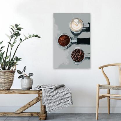 The Abstract Coffee Machine 1 Piece HD Multi Panel Canvas Wall Art Frame-Original Frame