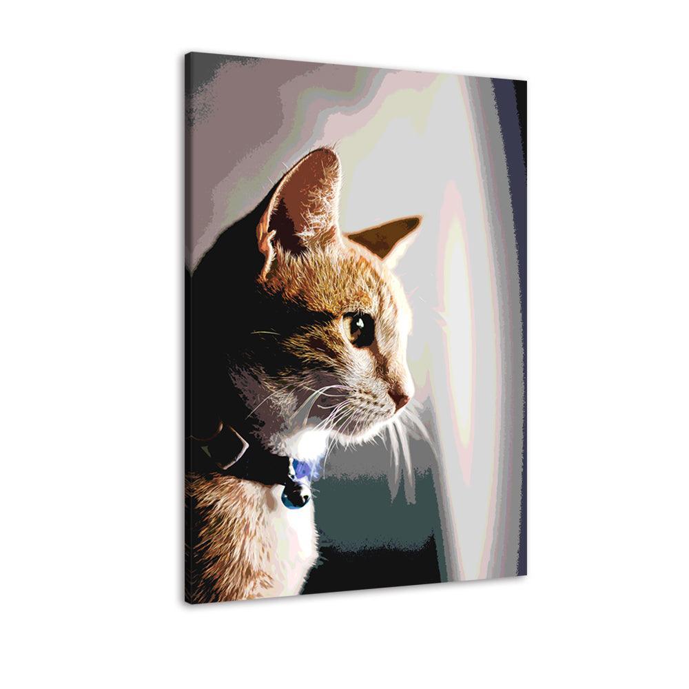 The Curious Cat 1 Piece HD Multi Panel Canvas Wall Art Frame-Original Frame