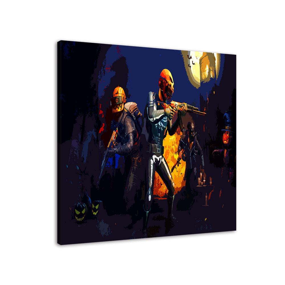 Blue Halloween Militars 1 Piece HD Multi Panel Canvas Wall Art Frame-Original Frame