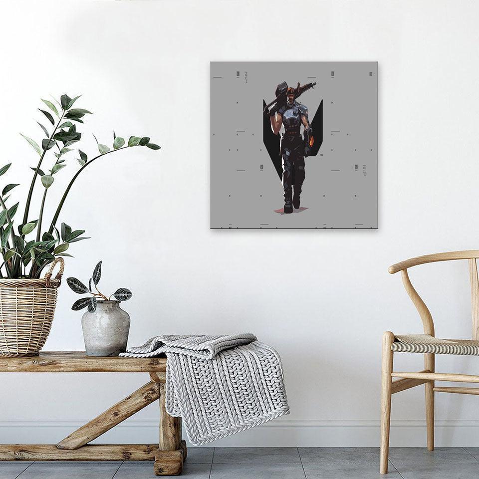 Grey Fortnite Cartoon 1 Piece HD Multi Panel Canvas Wall Art-Original Frame