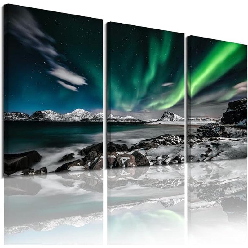 3 Piece Abstract Beach Canvas Wall Art Landscape Art Set-Original Frame