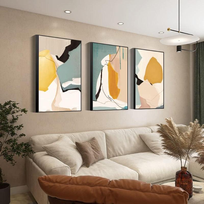 3 Pieces Minimalist Geometric Wall Art-Original Frame