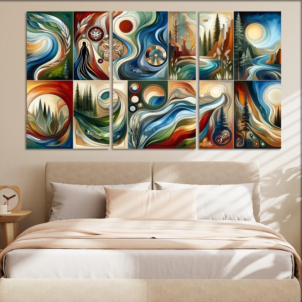 Voices Of The Past Indigenous Wisdom And Stewardship Multi-panel Paintings