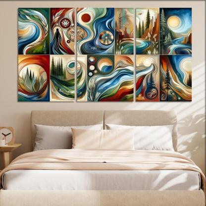 Voices Of The Past Indigenous Wisdom And Stewardship Multi-panel Paintings