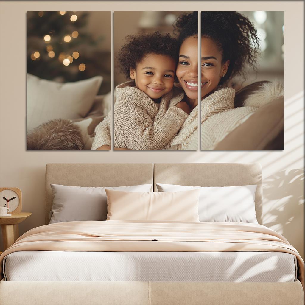 The Warmth Of Her Embrace A Mother's Comfort Canvas Paintings Frame