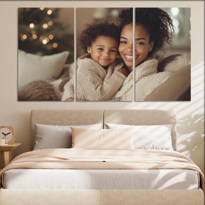 The Warmth Of Her Embrace A Mother's Comfort Canvas Paintings Frame