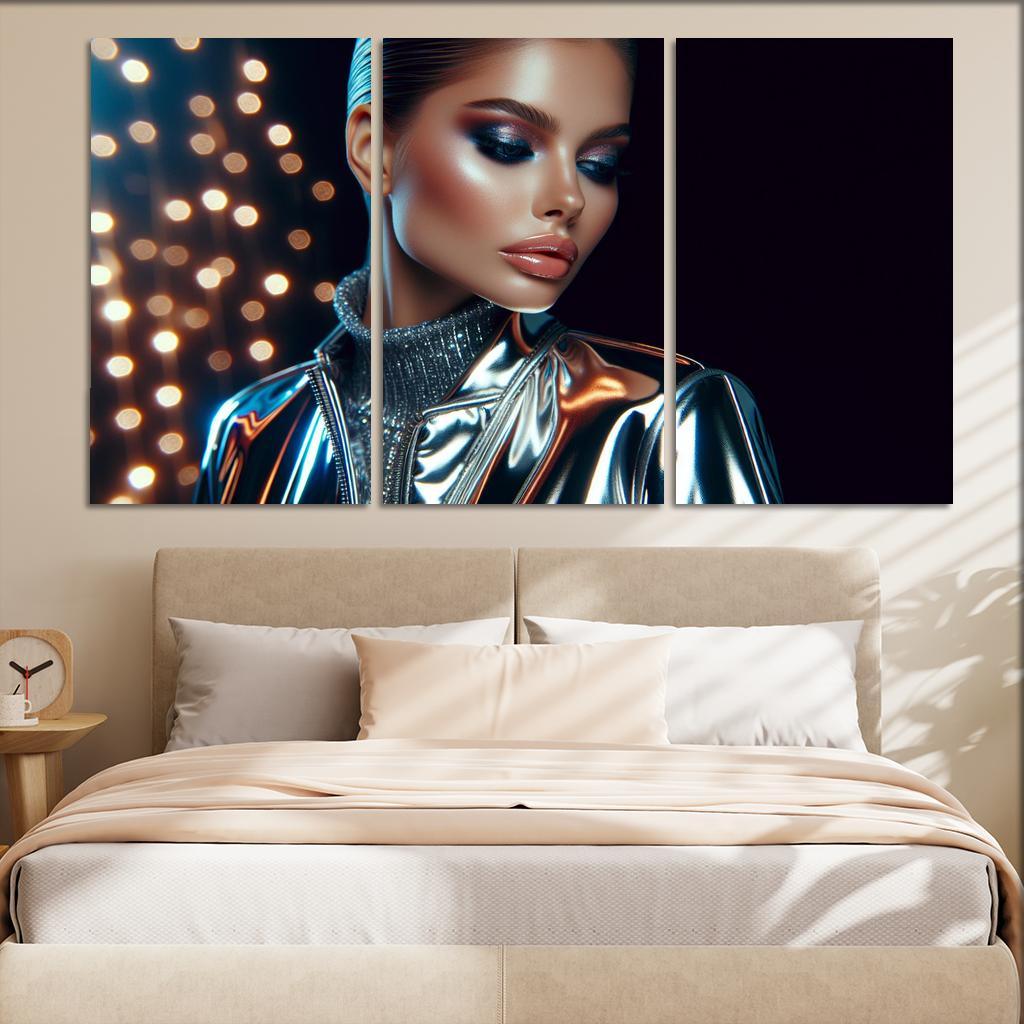 Reflective Surfaces Metallic And Glossy Textures Multi-panel Paintings