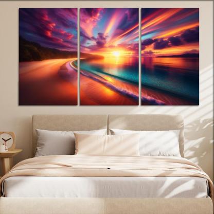 Sunrise Beach A New Day's Awakening Custom Paintings Frame