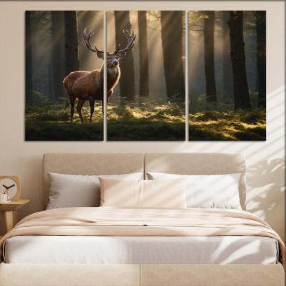 The Noble Red Deer Majestic Creature Of The Forest Oil Paintings Frame