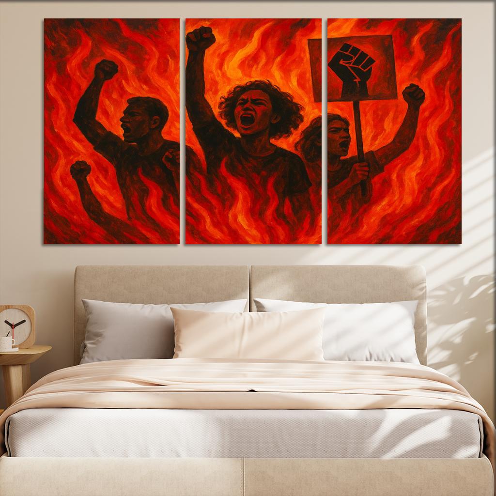 Embers Of Justice In Social Movement Murals Canvas Paintings Frame